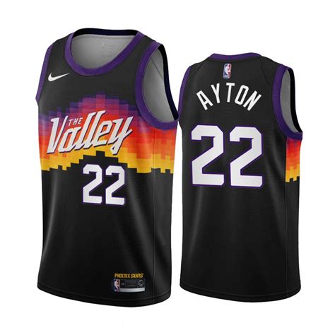 Deandre Ayton Phoenix Suns Black City Edition The Valley 2020-21 Jersey ...