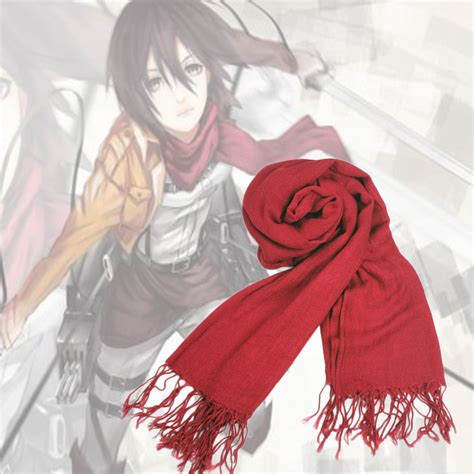 Attack on Titan Mikasa Ackerman Cosplay Scarf for sale - a photo on ...