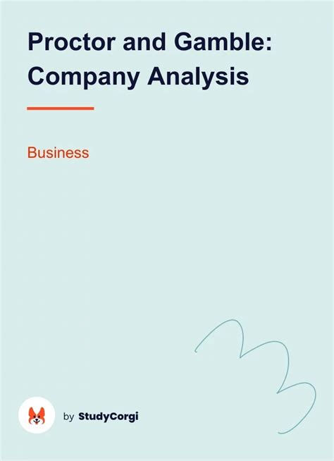 Proctor and Gamble: Company Analysis | Free Essay Example