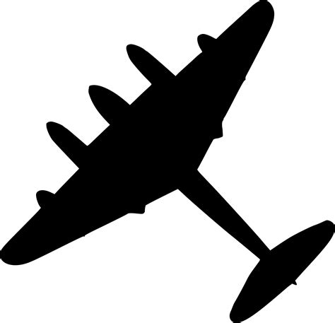 Airplane Second World War Fighter Aircraft Military - War Plane Silhouette Png Clipart - Full ...