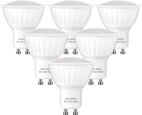 Amazon.com: GU10 Led Dimmable Light Bulbs, 5W=50W, 4000K Natural White ...