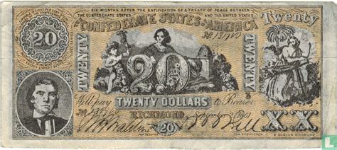 Confederate States of America 20 Dollars 1861 (REPLICA) (1861) - FUN - Reproductions - LastDodo