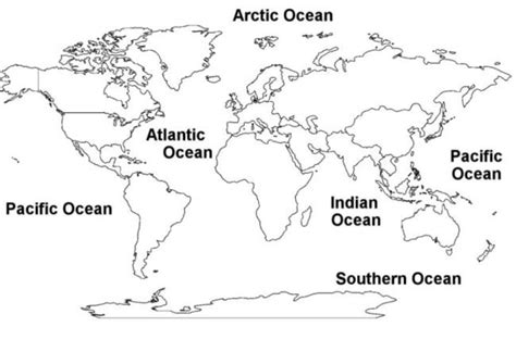 Printable+Blank+World+Map+Continents+Oceans | Continents and oceans ...