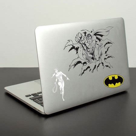 DC Comics Gadget Decals - 10 Vinyl Laptop Stickers inc Batman Superman