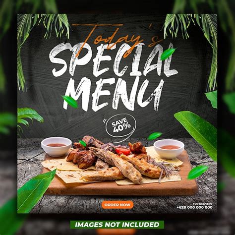 Premium PSD | Breakfast food menu social media template