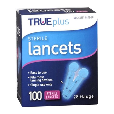 True Plus Sterile Diabetic Single-Use Test Lancets, 28 Gauge, 100Ct, 3-Pack - Walmart.com