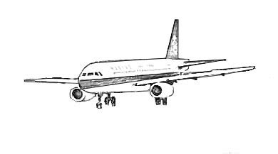 Stock Pictures: Aircraft sketches and silhouettes