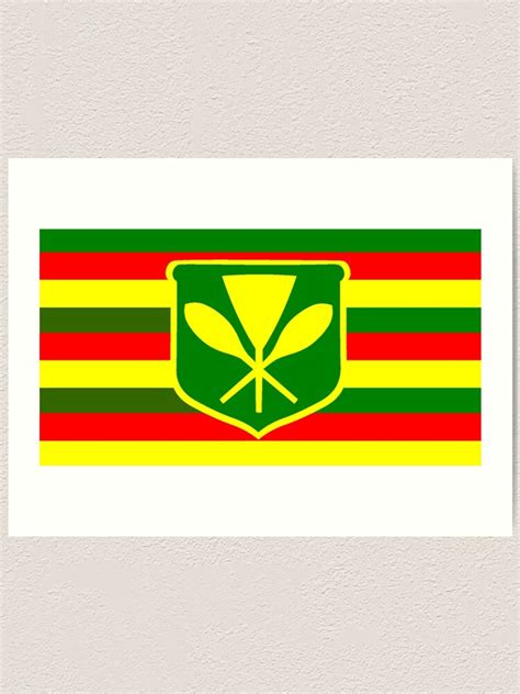 "Kanaka Maoli - Native Hawaiian Flag" Art Print by sweetsixty | Redbubble