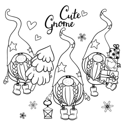 Christmas Gnome Coloring Pages Printable