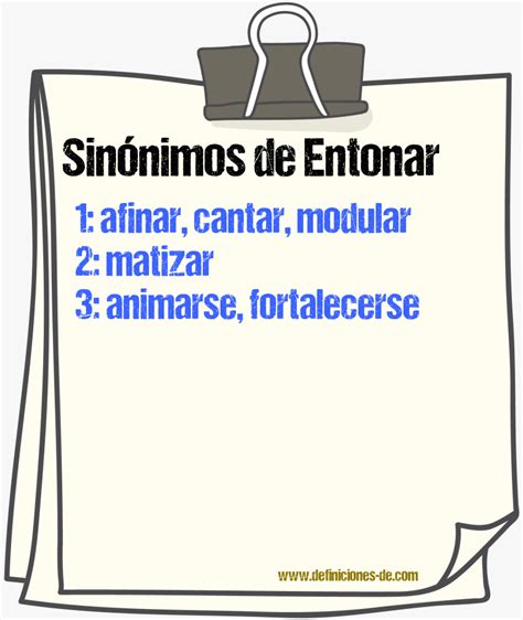 Sinónimos de «entonar»