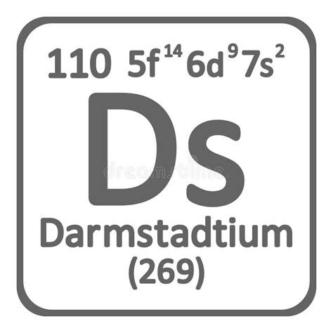 Periodic Table Element Darmstadtium Icon. Stock Illustration - Illustration of element, mass ...