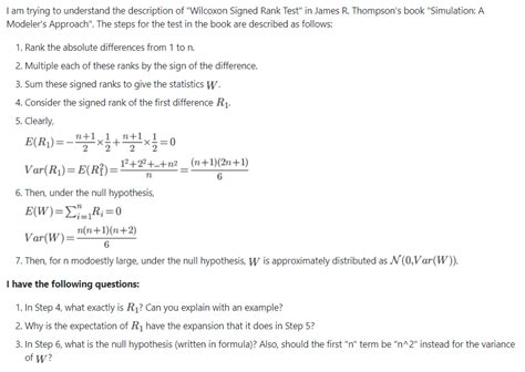 hypothesis testing - Questions about derivation of Wilcoxon Signed Rank Test - Cross Validated