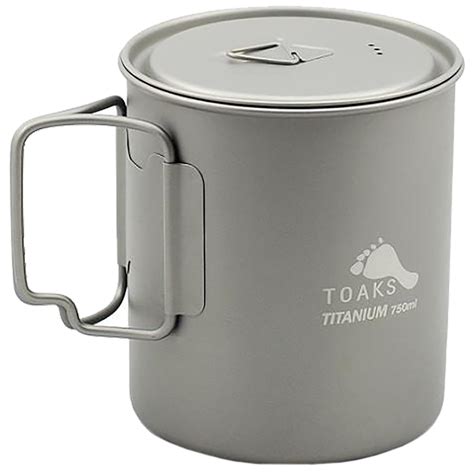 TOAKS Ultralight Titanium Camping Cook Pot with Foldable Handles and ...