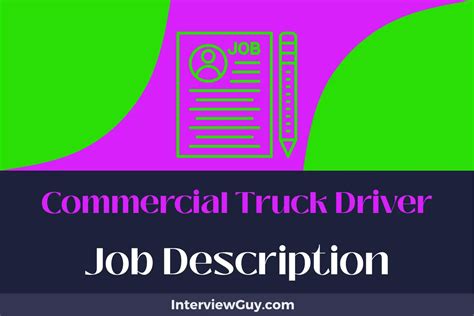 Commercial Truck Driver Job Description [Updated for 2024]
