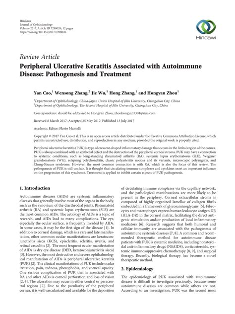 (PDF) Peripheral Ulcerative Keratitis Associated with Autoimmune ...