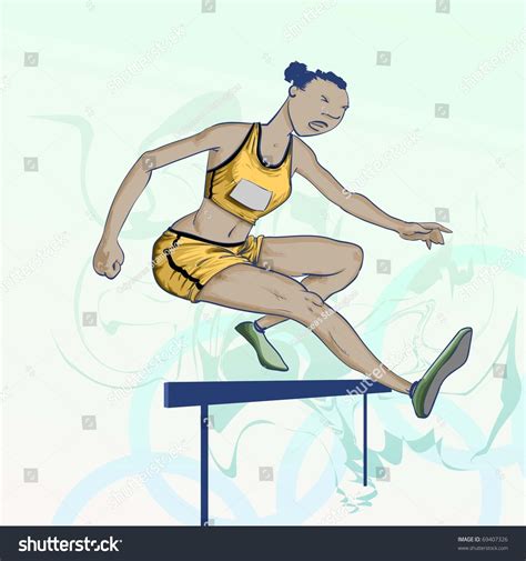 Olympic Cartoons - Hurdles Detailed Vector Illustration - 69407326 : Shutterstock