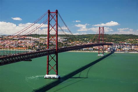 25th April Bridge Across River Tagus, Lisbon, Portugal Digital Art by ...