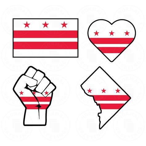 Washington D.C. Flag SVG PNG Bundle DC City Flag D.c. Pride Cricut Cut Files Vector Layered Svg ...