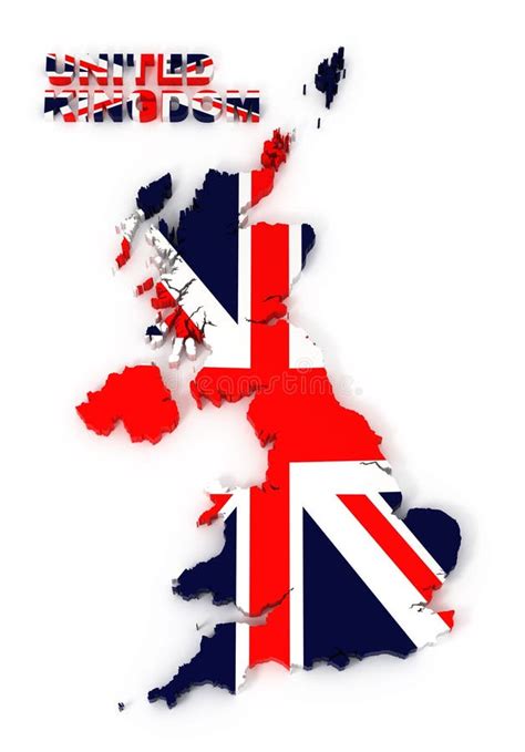 UK United Kingdom Map with Flag Stock Illustration - Illustration of ...