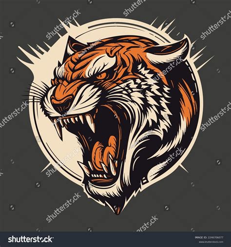 Angry Tiger Logo Vector Sticker Stock Vector (Royalty Free) 2246706077 | Shutterstock