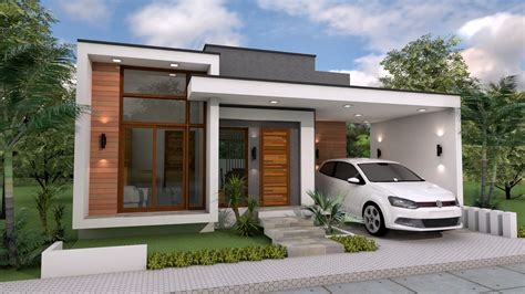 Sketchup 3 Bedrooms Home Plan 10x12m - Samphoas.Com | Modern bungalow ...