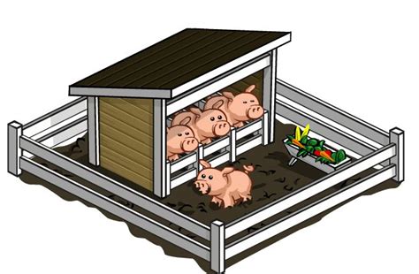 pigs in a pen clipart - Clip Art Library