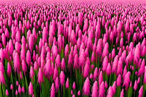 Premium Photo | Pink tulip field in springtime