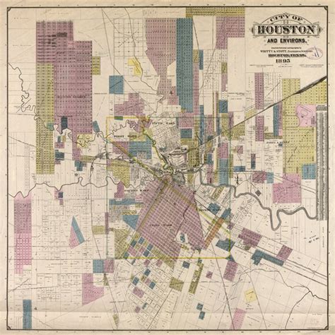 Print of Antique Vintage Houston Texas Map on Photo Paper | Etsy