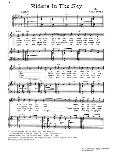 (Ghost) Riders In The Sky Sheet Music by Stan Jones | nkoda | Free 7 ...