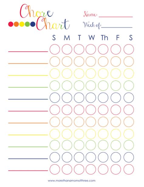 20 Free Chore Charts for Kids