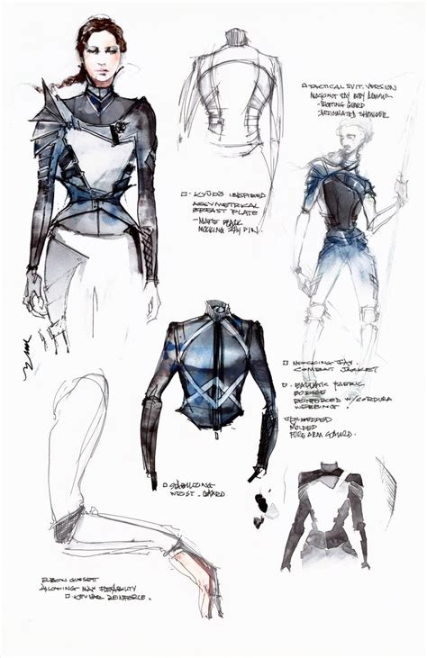 See Exclusive Sketches of the Mockingjay Battle Outfit | TIME | Costume design sketch, Hunger ...