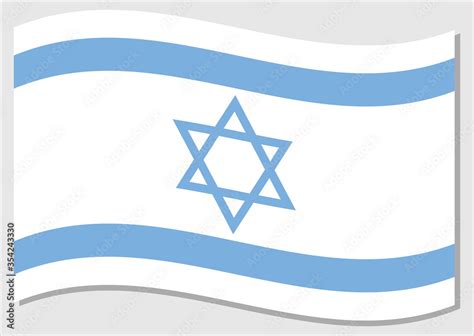 Waving flag of Israel vector graphic. Waving Israeli flag illustration ...