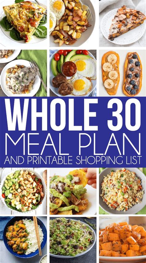 Whole 30 Meal Plan - Breakfast, Lunch, and Dinner | Whole 30 meal plan ...