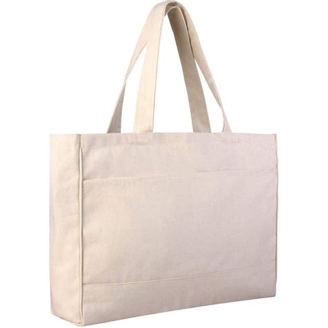 Sturdy Wholesale Canvas Tote Bags with Zippered Pocket - Large