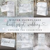 Elegant Script Hearts Minimalist Winter Wedding All In One Invitation ...