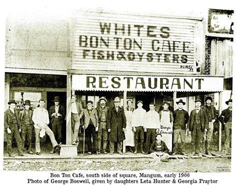 Bon Ton Cafe, Mangum OK c 1900 | Mangum, Oklahoma history, Old things