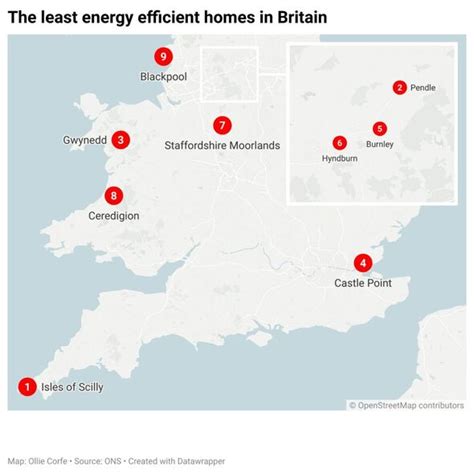 Mapped: The areas with the least energy-efficient homes as bills rise ...