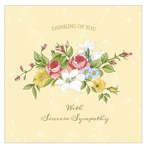 A sympathy card with a bouquet of flowers on it. Sympathy Thank You Notes, Sympathy Card ...