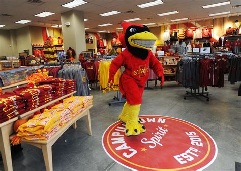 Iowa State University mascot Cy stands ready to welcome customers ...