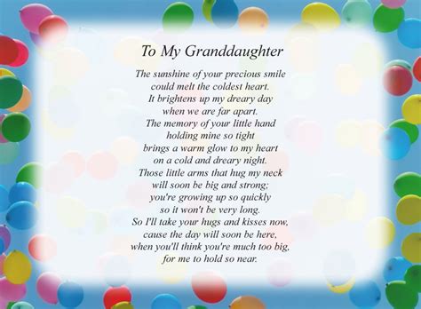 To My Granddaughter - Free Grandchildren Poems