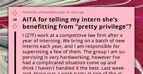 Law Firm Employee Accuses Intern Of Benefitting From 'Pretty Privilege' Upon Learning Of Her ...