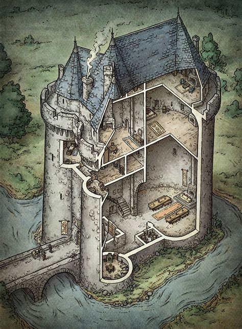 Castle Cutaway on Behance | Fantasy castle, Castles interior, Dungeons ...