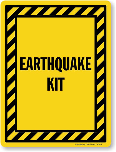 Earthquake Kit Sign, SKU: S2-1812