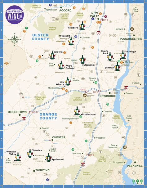 Wine Trail & Partners Map Shawangunk Wine Trail, Hudson Valley NY