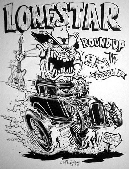 Von Franco - Lone Star Round-Up Artwork for this years event, 2008 | Cool car drawings, Cars ...