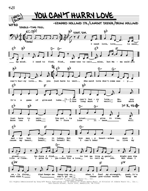 You Can't Hurry Love by The Supremes Sheet Music for Real Book – Melody & Chords at Sheet Music ...