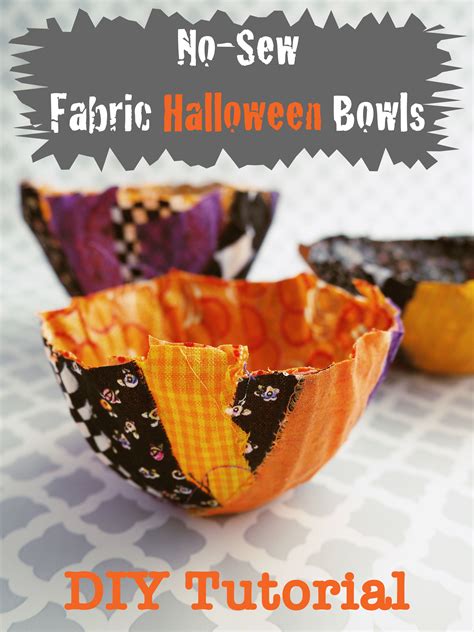 DIY Fabric Scrap Tutorial - No-Sew Fabric Halloween Bowls