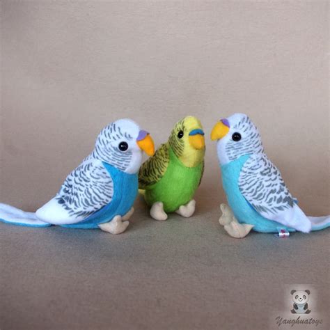 Soft Budgies Doll Plush Toys Cute Real Life Stuffed Parrot Animals ...