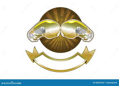 Golden Boxing Gloves Banner Stock Vector - Illustration of fight, boxer ...