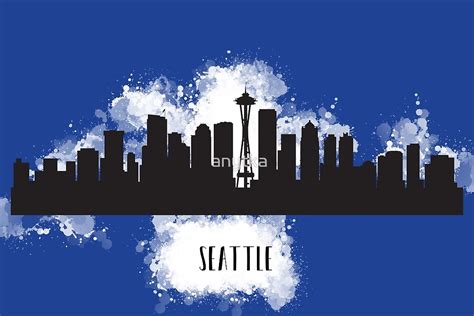 "Seattle skyline silhouette" by anytka | Redbubble